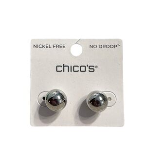 Chico's Shiny Silver Ball Earrings